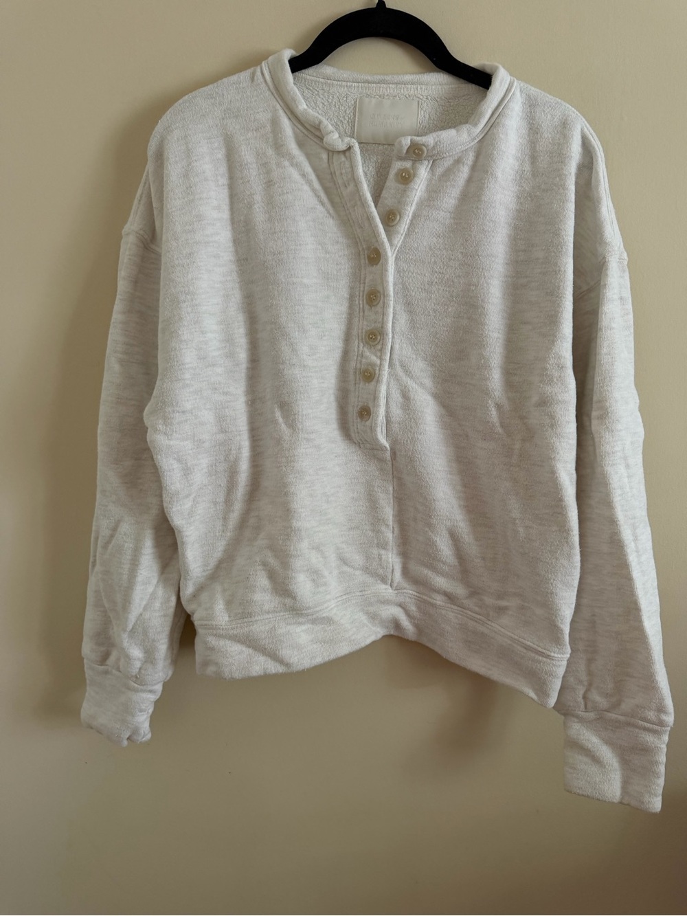 Citizens Of Humanity Cream Button-Front Henley Pullover